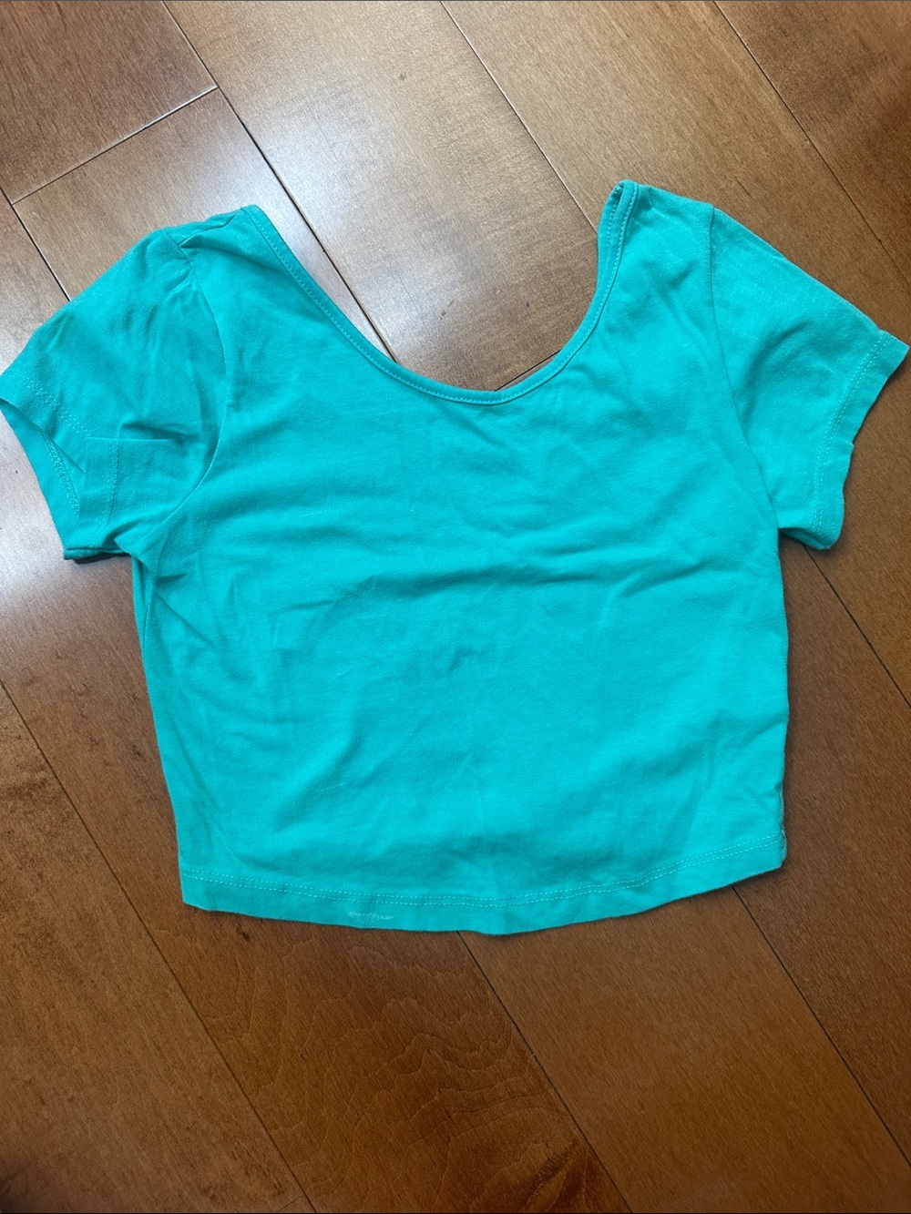 Brandy Melville Women's Scoop-Neck Crop Top - Teal